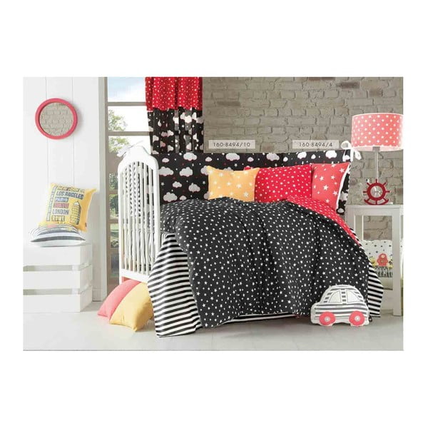 Pernă din amestec de bumbac pentru copii Mike & Co. NEW YORK Pillow Toy Panda, 25 x 36 cm, roșu-image-2