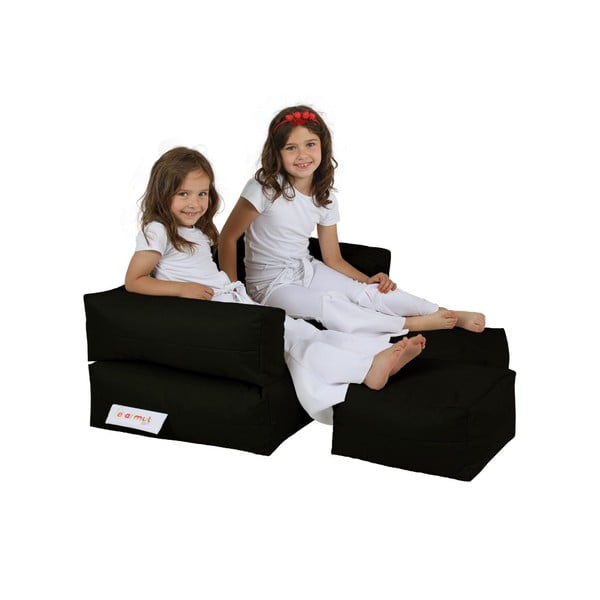 Beanbag de grădină pentru copii cu taburet 3 buc. Double Kid – Floriane Garden