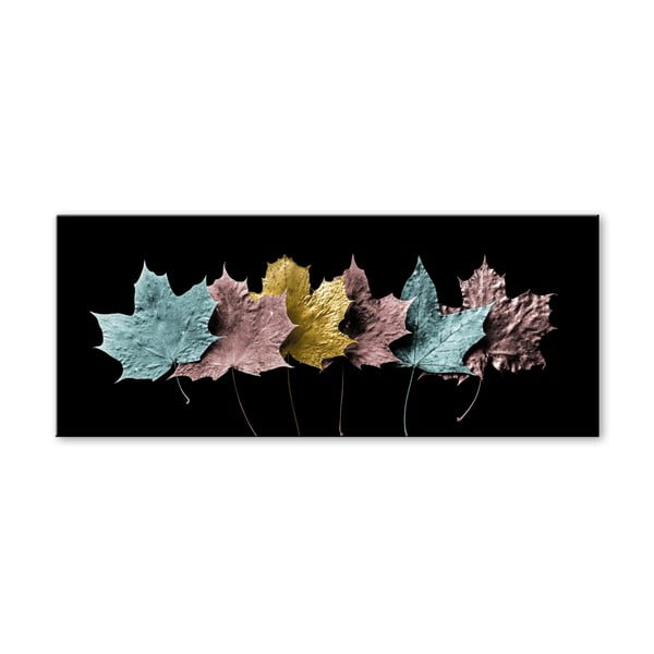 Tablou Styler Glas Pastell Leafes, 50 x 125 cm