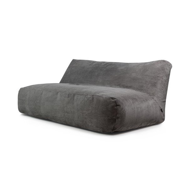 Fotoliu bean bag gri închis cu tapițerie din catifea reiată Sofa Tube 190 – SLOWDOWN