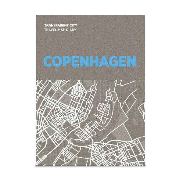 Jurnal pentru notițe pe hartă Palomar Transparent City Copenhagen