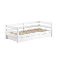 Pat pentru copii  alb cu extensie suplimentară din lemn de pin cu somieră 90x200 cm Margrit – Vipack