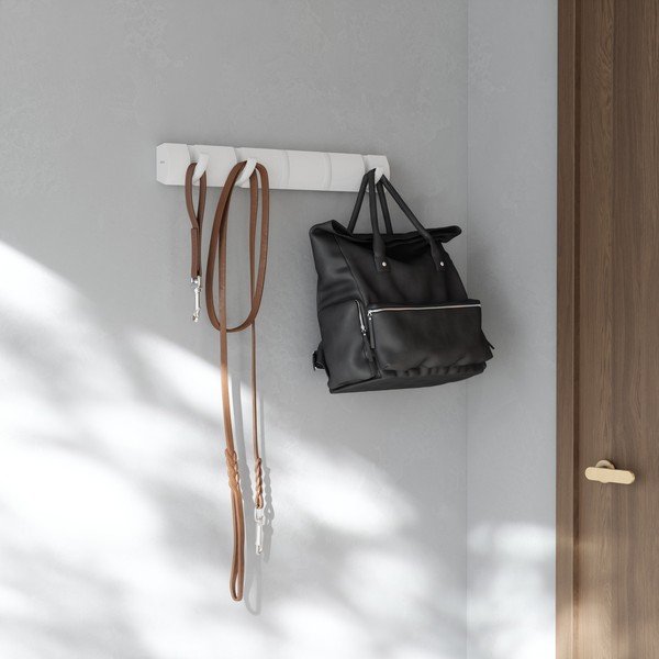 Cuier de perete alb mat din lemn de pin 51 cm Flip – Umbra-image-1