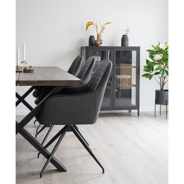 Scaun de sufragerie gri închis tapițat Harbo – House Nordic-image-1