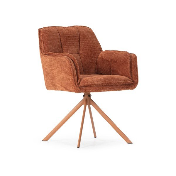 Set de scaune de sufragerie teracotă 2 buc. tapițat Keiko – Marckeric