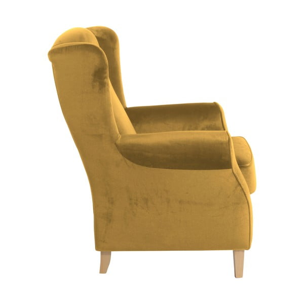 Fotoliu Max Winzer Lorris Velour Corn, galben muștar-image-3