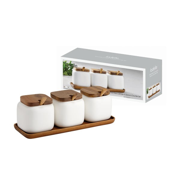 Recipiente 3 buc. din porțelan pentru zahăr/pentru sare Essentials – Ladelle-image-1