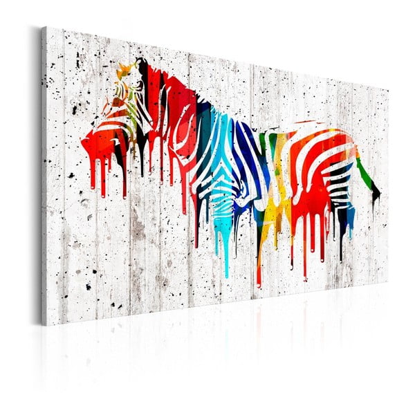 Tablou pe pânză Bimago Colourful Zebra, 60 x 40 cm