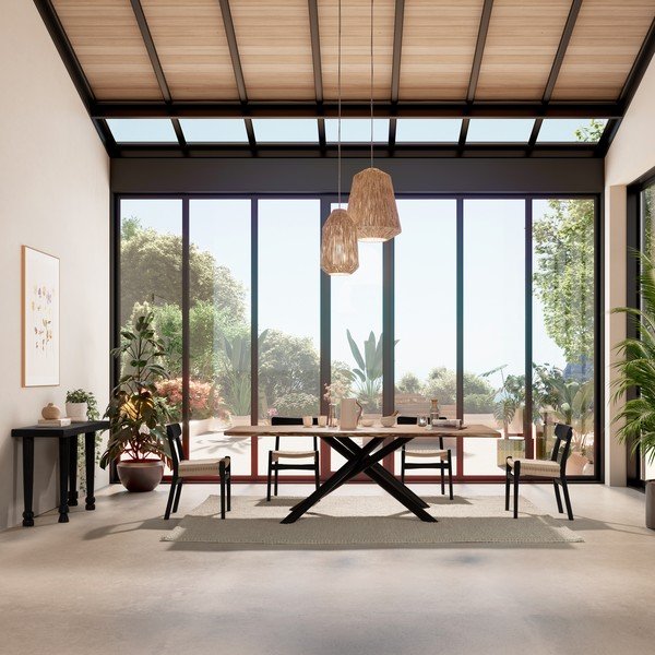 Scaune de dining negre 2 buc. din lemn de arbore de cauciuc Biel – MOME-image-2