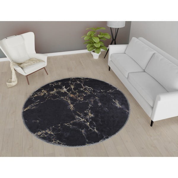 Covor rotund gri ø 160 cm - Vitaus-image-1