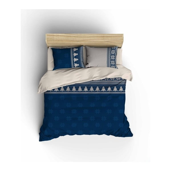 Lenjerie de pat Winter, albastră, 200x220 cm