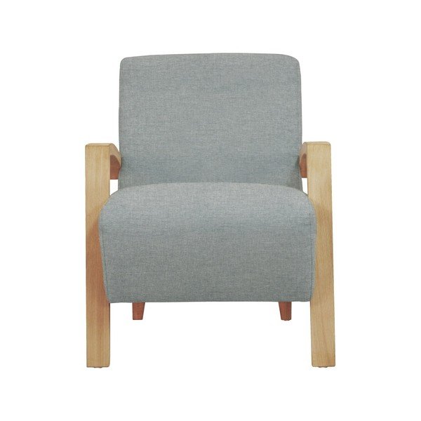 Fotoliu din lemn culoare naturală Windsor & Co Sofas Luna, gri deschis-image-2