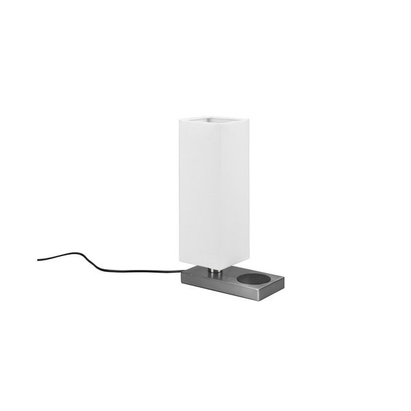 Veioză argintie cu încărcător wireless (înălțime 35 cm) Haley – Reality-image-1
