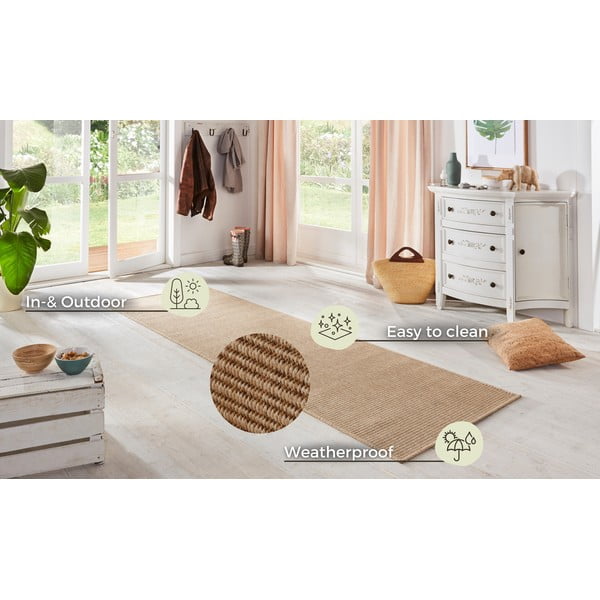 Covor tip traversă pentru interior și exterior bej 80x250 cm Nature – Hanse Home-image-3