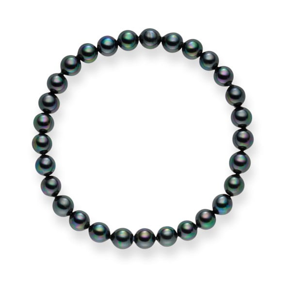 Brățară din perle Pearls Of London Mystic Grey, 21 cm, antracit
