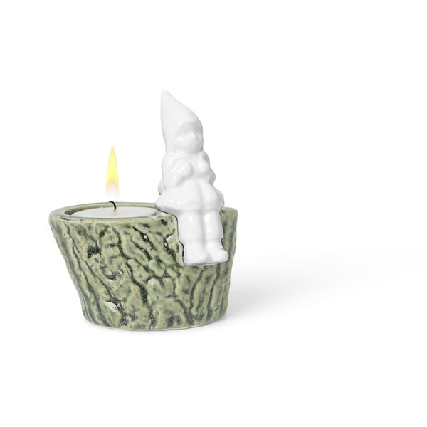 Sfeșnic de Crăciun din porțelan și gresie Kähler Design Christmas Tales, lungime 8,5 cm-image-4