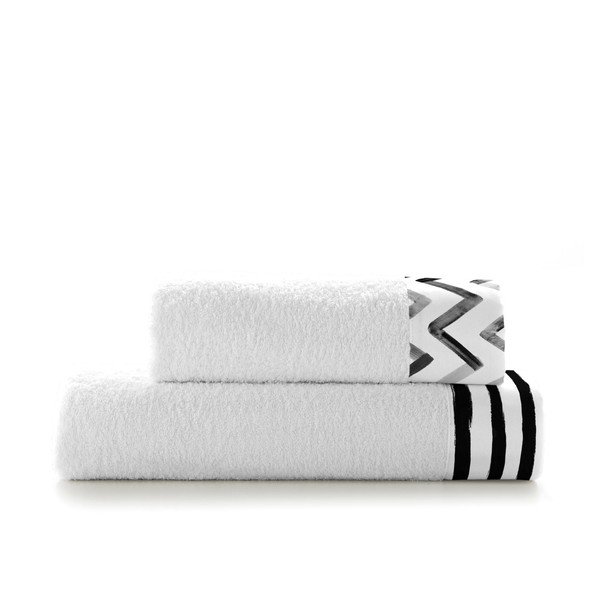 Set 2 prosoape din bumbac Blanc Stripes-image-2