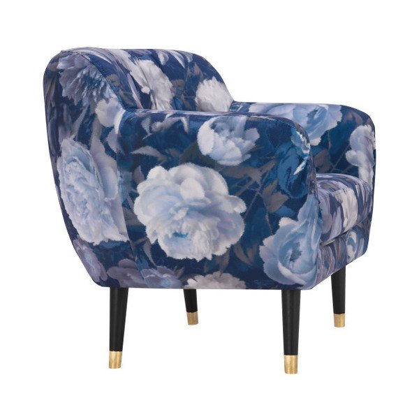Fotoliu Mazzini Sofas Benito Floral, albastru-image-3