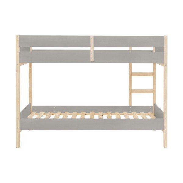 Pat pentru copii  gri/în culoare naturală supraetajat din lemn de pin 90x200 cm Square – Støraa-image-3