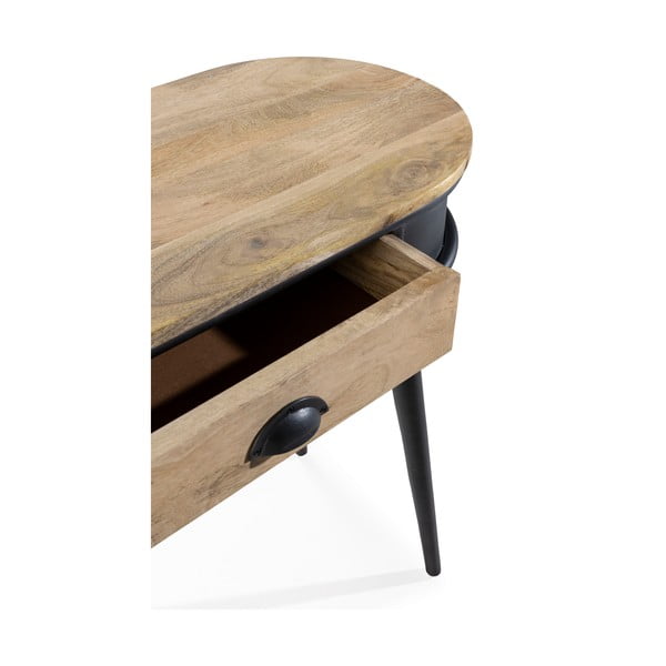 Masă consolă neagră/în culoare naturală 38x90 cm Delhi – MOME-image-4