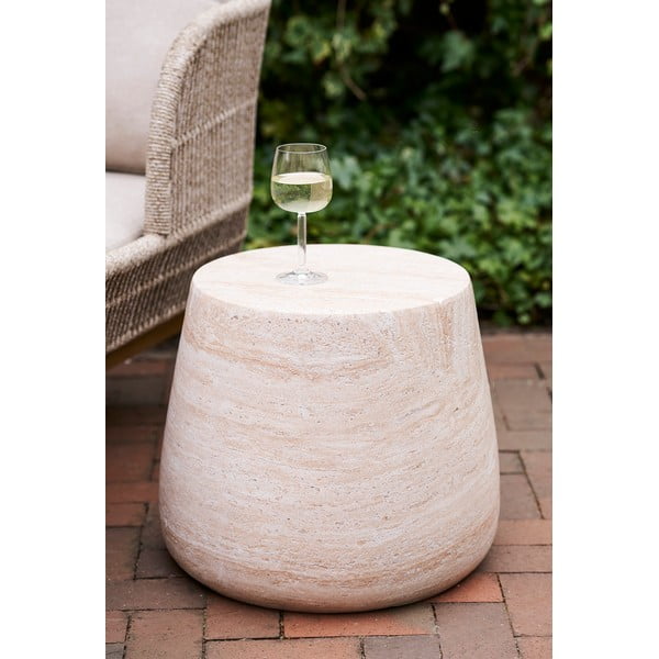Măsuță de grădină rotundă din piatră ø 47,5 cm Bonn – House Nordic-image-2