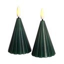 Decorațiune luminoasă de Crăciun verde-închis 2 buc. ø 6 cm Laura – Sirius