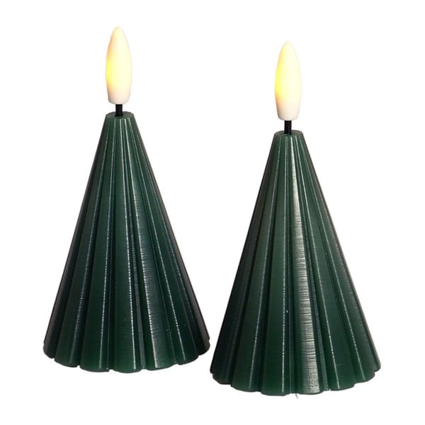 Decorațiune luminoasă de Crăciun verde-închis 2 buc. ø 6 cm Laura – Sirius