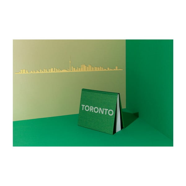 Decorațiune de perete cu silueta orașului The Line Toronto, auriu