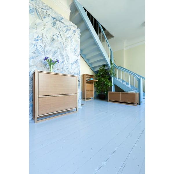 Pantofar în culoare naturală cu deschidere înclinată cu aspect de lemn de stejar NewEst – Woodman-image-1