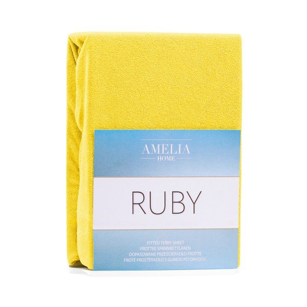 Cearșaf elastic pentru pat dublu AmeliaHome Ruby Siesta, 220-240 x 220 cm, galben-image-2
