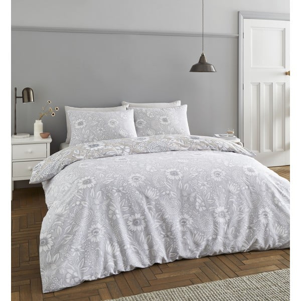 Lenjerie de pat gri 200x135 cm Tapestry Floral - Catherine Lansfield-image-2