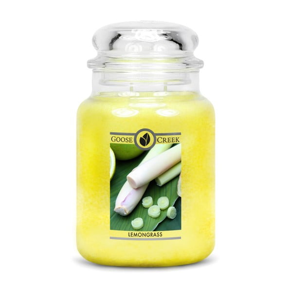 Lumânare parfumată în recipient de sticlă Goose Creek Lemongrass, 150 ore