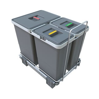 Coș de gunoi de plastic pentru deșeuri sortate/încorporat 18 + 8 + 8 l Ecofil - Elletipi