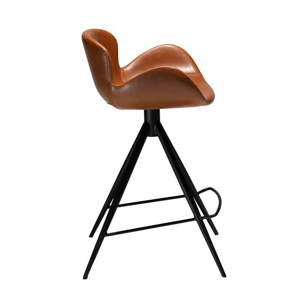Scaun bar din piele ecologică DAN–FORM Denmark Gaia, înălțime 87 cm, maro coniac-image-4