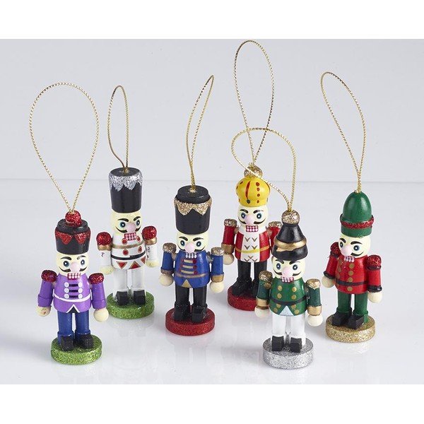 Set 6 pocnitori de Crăciun Robin Reed Red Nutcracker-image-1