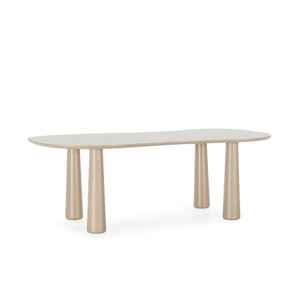 Măsuță de cafea bej cu blat din lemn de pin 110x220 cm Nahia – MOME-image-3