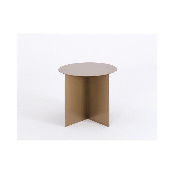 Măsuță de cafea din metal Custom Form Oli, ⌀ 50 cm, auriu-image-1