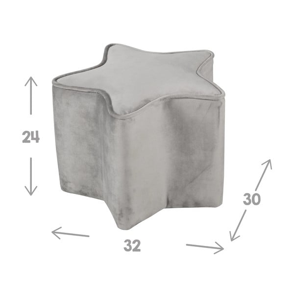 Puf pentru copii  gri deschis cu tapițerie din catifea Lil Sofa – Roba-image-2