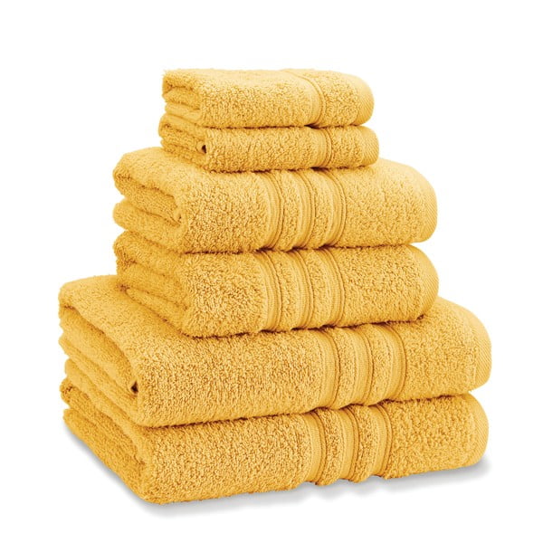 Prosoape de baie galbene 6 buc. din bumbac din frotir Zero Twist – Catherine Lansfield