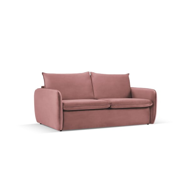 Canapea roz extensibilă cu tapițerie din catifea 214 cm Vienna – Cosmopolitan Design-image-1