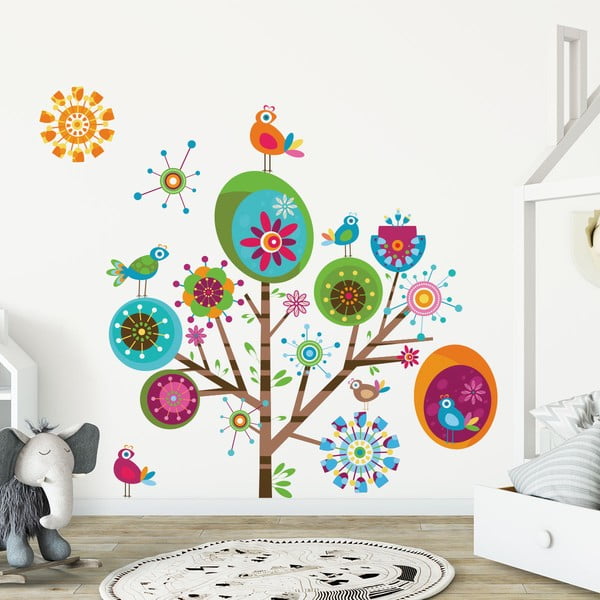 Set autocolante de perete pentru camera copiilor Ambiance Multicolor Tree