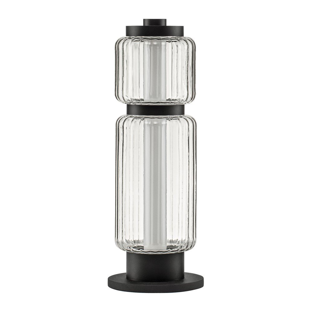 Veioza negru-mat LED din sticla (inaltime 39 cm) Liesa – Nova Luce
