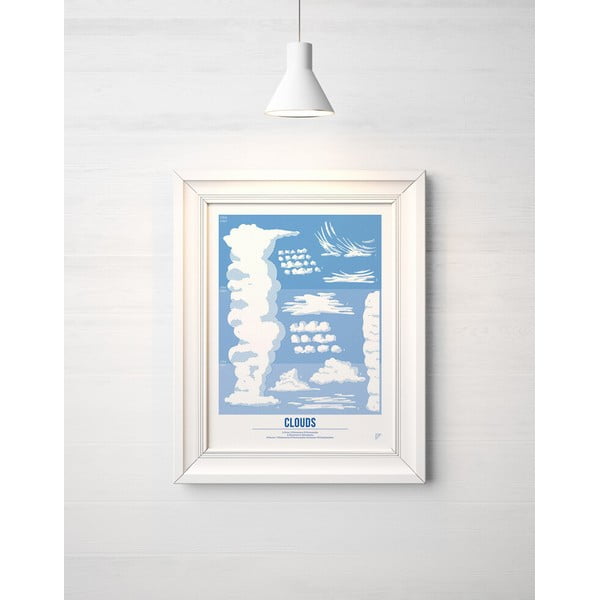 Poster Follygraph Clouds Blue, 30 x 40 cm