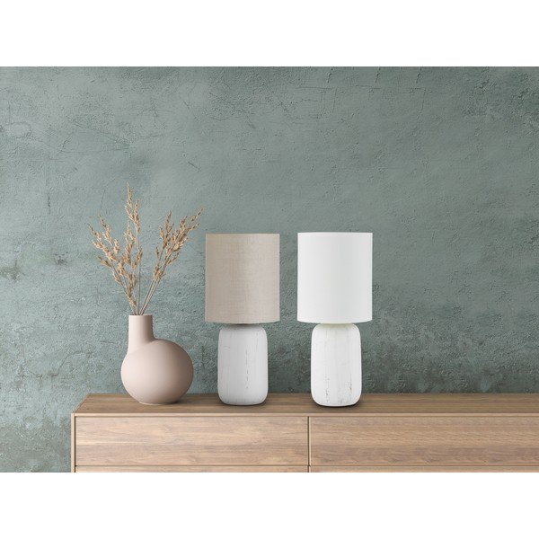Veioză din ceramică și pânză Reality Clay, înălțime 35 cm, gri-image-2