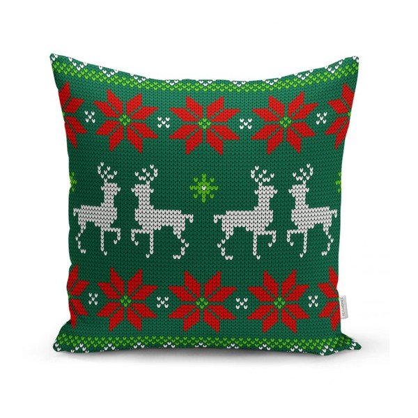 Set 4 fețe de pernă și un napron de masă cu model de Crăciun Minimalist Cushion Covers Merry Christmas-image-2