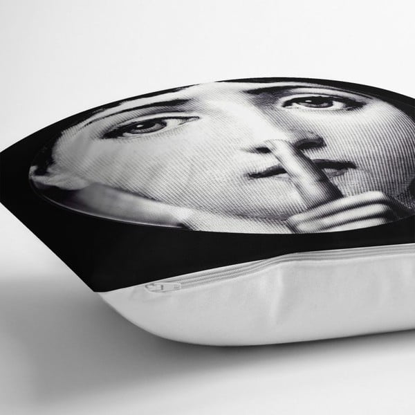 Față de pernă Minimalist Cushion Covers BW Smia, 45 x 45 cm-image-1