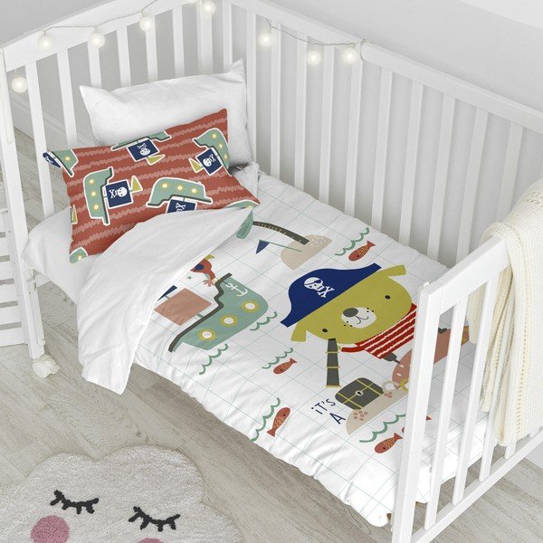 Lenjerie de pat din bumbac pentru copii Moshi Moshi Pirate, 100 x 120 cm-image-4
