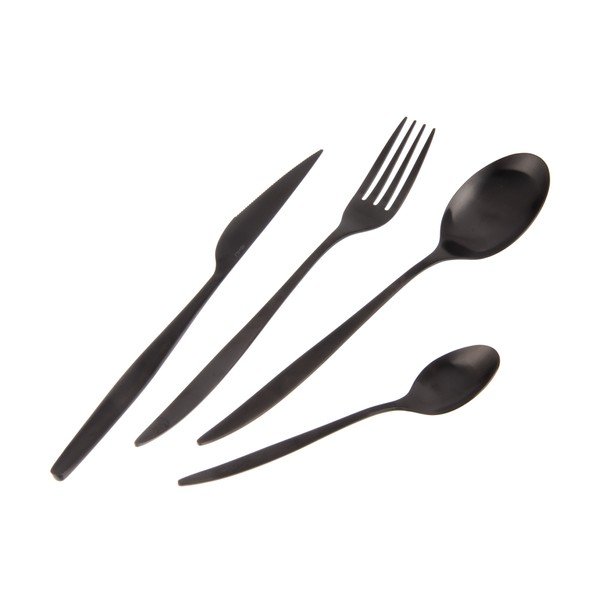 Tacâmuri negre din oțel inoxidabil 24 buc. – Orion
