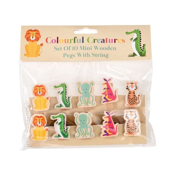Set 10 accesorii decorative din lemn Rex London Creatures