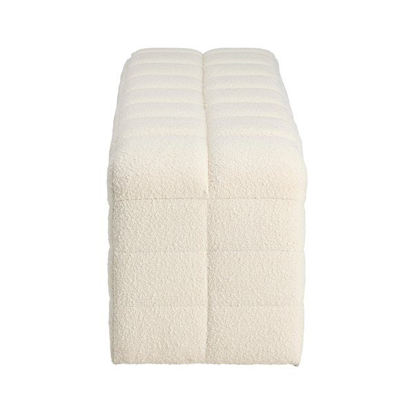 Bancă crem capitonată cu tapițerie din țesătură bouclé Fanita – Ellos Home-image-3